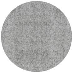 Petromila vidaXL Chlpatý koberec vysoký vlas moderný sivý Ø 160 cm