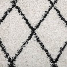 Petromila vidaXL Chlpatý koberec vysoký vlas moderný krémovo-čierny 240x340 cm