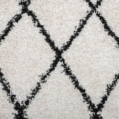 Vidaxl Chlpatý koberec vysoký vlas moderný krémovo-čierny 240x240 cm