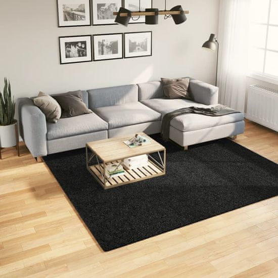 Petromila vidaXL Shaggy koberec PAMPLONA, vysoký vlas, moderný, čierny 240x240cm