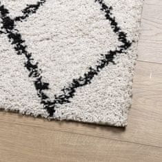Petromila vidaXL Shaggy koberec PAMPLONA, vysoký vlas, krémovo čierny 200x280 cm