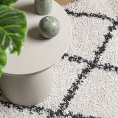 Petromila vidaXL Chlpatý koberec vysoký vlas moderný krémovo-čierny 160x230 cm