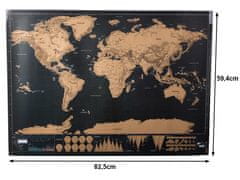 Sobex Stieracia mapa sveta pre cestovateľov 82 x 59 cm