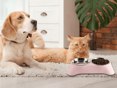 Sobex Dvojitá kovová miska pre psov a mačky 2 misky