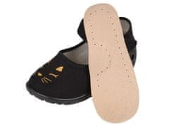 Zetpol Čierne detské papuče so koženou vložkou, papuče pre dievča Marlena ZETPOL 20 EU