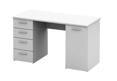 KONDELA PC stôl biela EUSTACH drevotrieska 60 x 137 x 76.3 cm