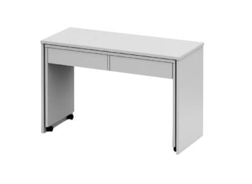 KONDELA Rozkladací PC stôl so šuplíkmi biela Versal NEW drevotrieska 50 x 120 x 75 cm