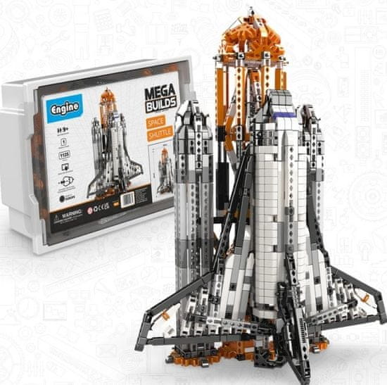 ENGINO MEGA BUILDS: Challenger raketa(v plastovej vaničke s aplikáciou 3D inštrukcií)