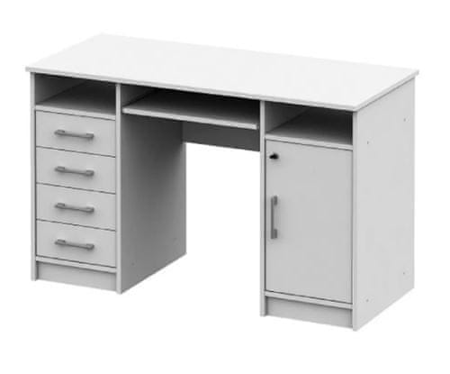 KONDELA PC stôl biela B9 NEW drevotrieska 54.5 x 123.5 x 75.5 cm