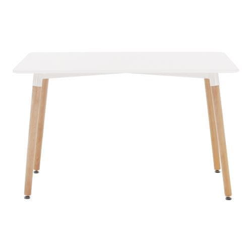 KONDELA Jedálenský stôl biela, buk 120x70 cm DIDIER 4 NEW