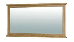 KONDELA Zrkadlo MZ16 biela, hnedá LEON drevotrieska 51 x 128 x 71 cm