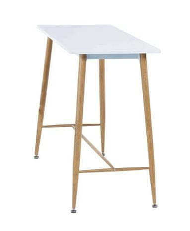 KONDELA Barový stôl biela, buk 110x50 cm DORTON