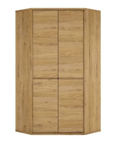 KONDELA Rohová skriňa, dub shetland, SHELDON TYP 21 drevotrieska 98.5 x 98.5 x 197 cm