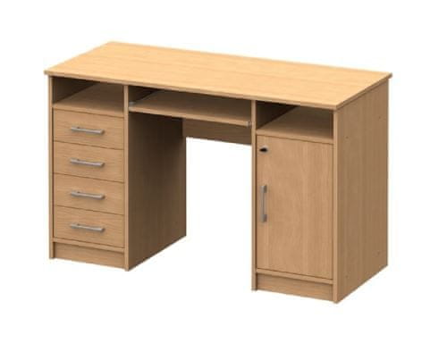 KONDELA PC stôl B9 2 NEW hnedá drevotrieska 54.5 x 123.5 x 75.5 cm