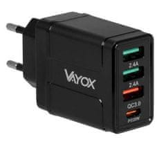 Vayox KX4243 Rýchlonabíjačka USB 3.0+PD32W čierna