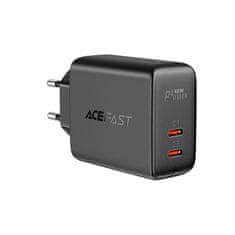 AceFast Napájacia nabíjačka 2x USB-C 40W PPS PD QC 3.0 AFC FCP čierna A9 čierna Acefast