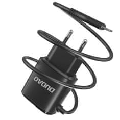 DUDAO 2x sieťová nabíjačka USB s integrovaným káblom Lightning 12W čierna A2ProL čierna Dudao