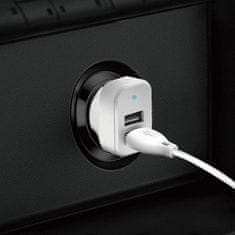 DUDAO Nabíjačka do auta 2x USB 2,4A + USB kábel 3v1 Lightning/Type C/micro USB biela Dudao