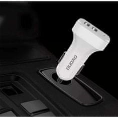 DUDAO Nabíjačka do auta 2x USB 2,4A + USB kábel 3v1 Lightning/Type C/micro USB biela Dudao