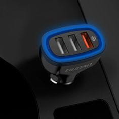 DUDAO Rýchle nabíjanie 3.0 QC3.0 2,4A 18W 3x USB nabíjačka do auta čierna R7S Dudao