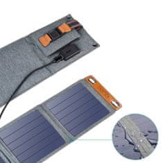 Choetech Turistická solárna nabíjačka telefónov s USB 14W skladacia sivá SC004 Choetech