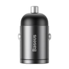 BASEUS Inteligentná nabíjačka do auta USB-C 30W QC 3.0 PD 3.0 sivá Baseus