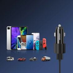 Joyroom Nabíjačka do auta 2x USB s osvetlením 24W + kábel 3v1 USB-C/micro/Lightning 12m JR-CL10 Joyroom