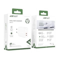 AceFast Napájacia nabíjačka 2x USB-C 40W PPS PD QC 3.0 AFC FCP biela A9 biela Acefast