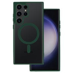 TopQ  Akrylové puzdro Magsafe pre Samsung Galaxy S23 Ultra green