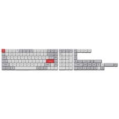 Keychron Low Profile Dye-Sub PBT LSA Keycaps pre nízkoprofilové klávesnice - Light Gray and White Full Set