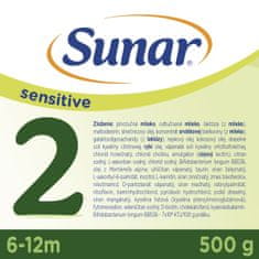 Sunar Sensitive 2, pokračovací kojenecké mléko 6 x 500 g