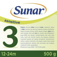 Sunar Sensitive 3, batoľacie mlieko, 6x500 g
