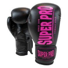 SUPER PRO Boxerské rukavice SUPER PRO Combat Gear Champ - čierno/růžové