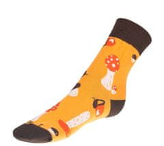 Ponožky Huby - 35-38 - oranžová, hnedá, biela