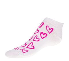 Ponožky nízke Srdiečka ružová - 35-38 - ružová, biela