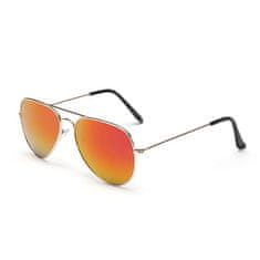 Sunmania Oranžové zrkadlové okuliare pilotky "Aviator"