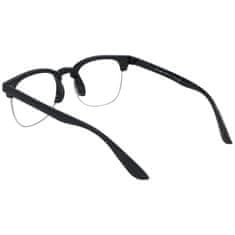 Sunmania Čierne číre imidžové okuliare Clubmaster "Hype"