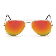 Sunmania Oranžové zrkadlové okuliare pilotky "Aviator"
