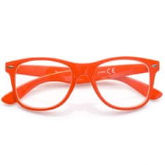 Sunmania Oranžové číre imidžové okuliare Wayfarer