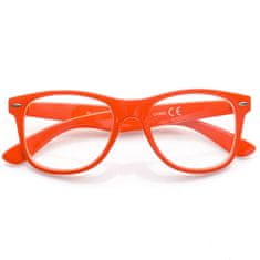 Sunmania Oranžové číre imidžové okuliare Wayfarer