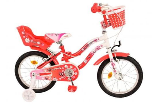Volare Detský bicykel Lovely - dievčenský - 16 palcov - červený biely