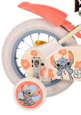 Volare Detský bicykel Disney Stitch Kids - dievčenský - 12 palcov - Cream Coral Blue