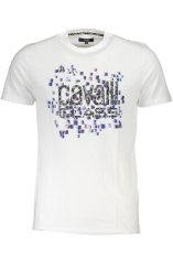 Cavalli Class  Perfektné Pánske Tričko Krátky Rukáv Biela Farba: Biela, Veľkosť: XL