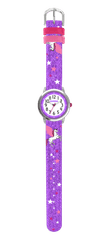 CLOCKODILE Fialové trblietavé dievčenské hodinky UNICORN