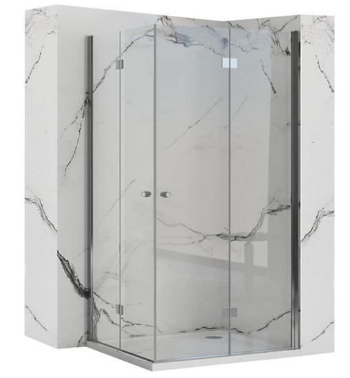 REA Fold N2, sprchový kút so skladacími dverami 70(dvere) x 70(dvere), 6mm číre sklo, chrómový profil, REA-K1950