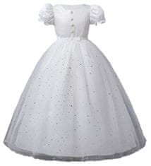 EXCELLENT Večerné šaty veľkosť 128 - Biele s trblietkami