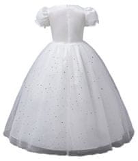 EXCELLENT Večerné šaty veľkosť 128 - Biele s trblietkami