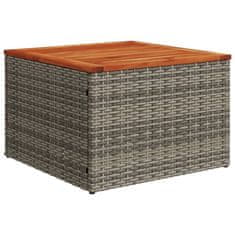 Vidaxl Záhradný stôl sivý 55x55x37 cm polyratan a akáciové drevo
