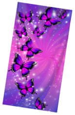 EXCELLENT Plážová osuška fialovo-ružová 70x140 cm - Motýle