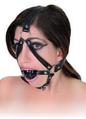 SpankMe Bdsm maska, plastový roubík s postrojom